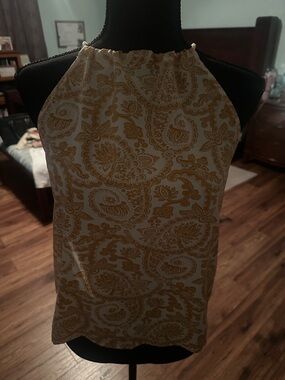 Authentic Original Vintage Style Yellow Paisley Halter Top